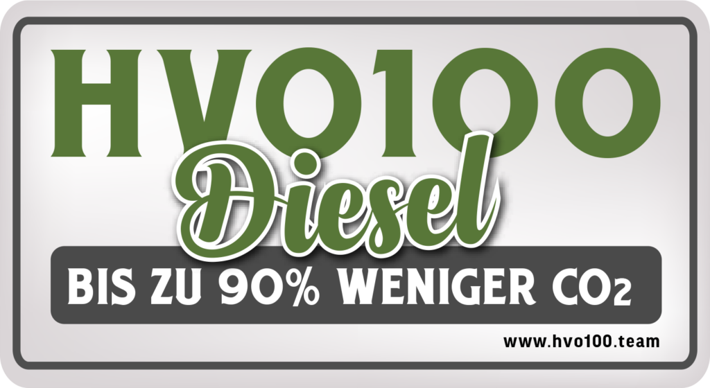 Der neue „HVO100 Diesel“-Aufkleber